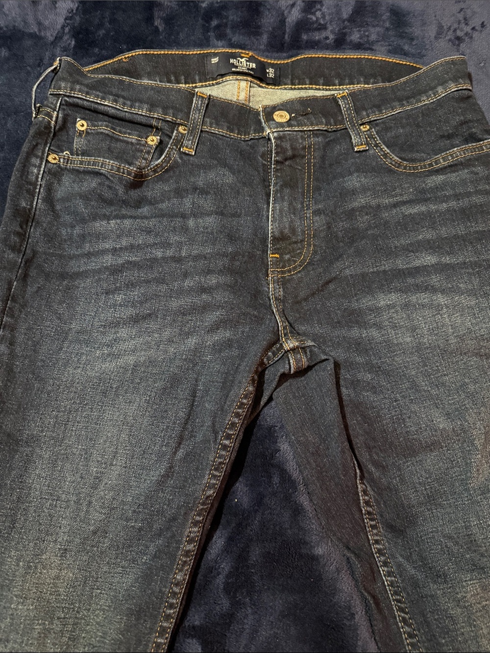Hollister Men’s Slim Straight Dark Indigo Jeans 32/32